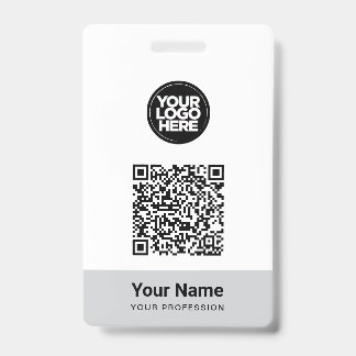 Tarjeta De Identificación Custom Employee Name Business Logo Qr Code