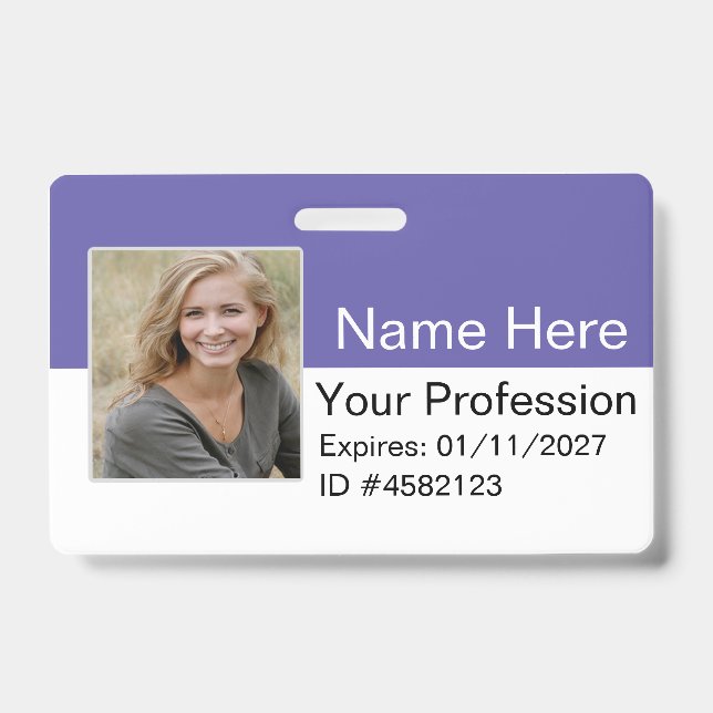 Tarjeta De Identificación Custom Employee Photo Logo Bar Code Name Badge ID (Parte frontal)