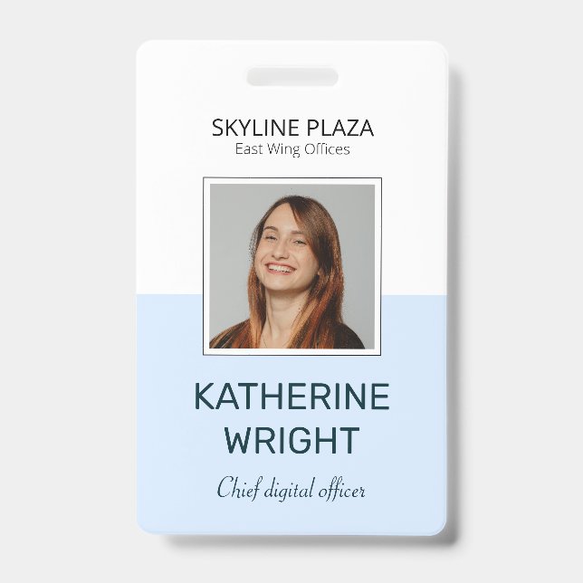 Tarjeta De Identificación Custom Employee Photo Square ID Name (Parte frontal)