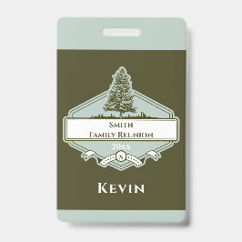 Tarjeta De Identificación Custom Family Tree Logo Reunion Name Badge