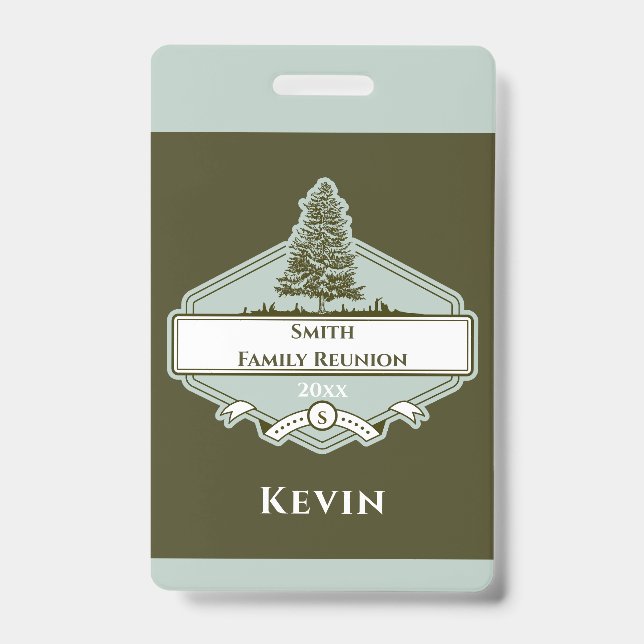Tarjeta De Identificación Custom Family Tree Logo Reunion Name Badge (Parte frontal)
