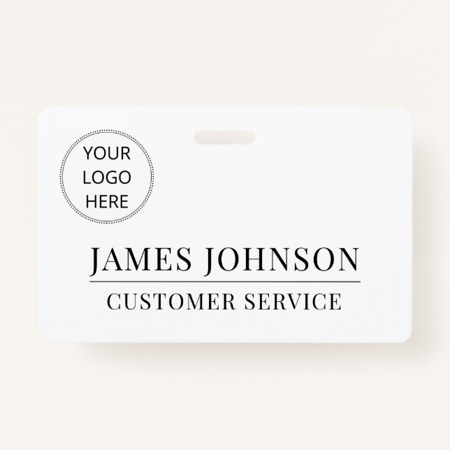 Tarjeta De Identificación Custom Logo Customer Service Employee Name (Anverso)