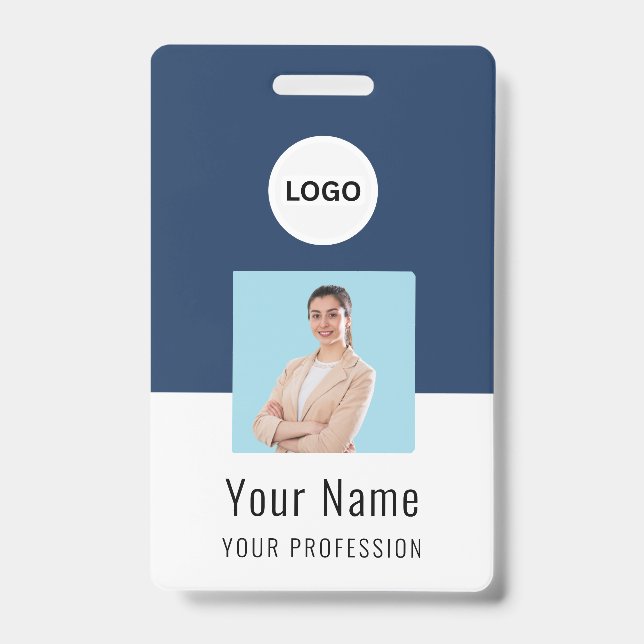 Tarjeta De Identificación Custom Logo ID Card | Personalized Photo & Text (Parte frontal)