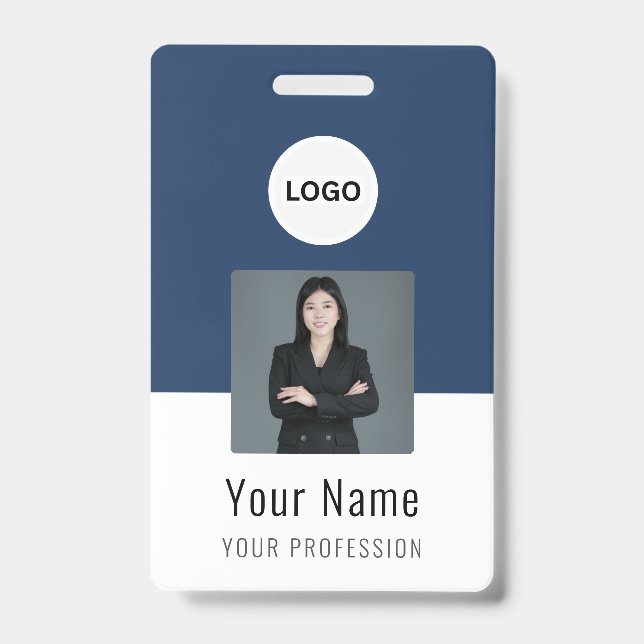 Tarjeta De Identificación Custom Logo ID Card | Personalized Photo & Text (Parte frontal)