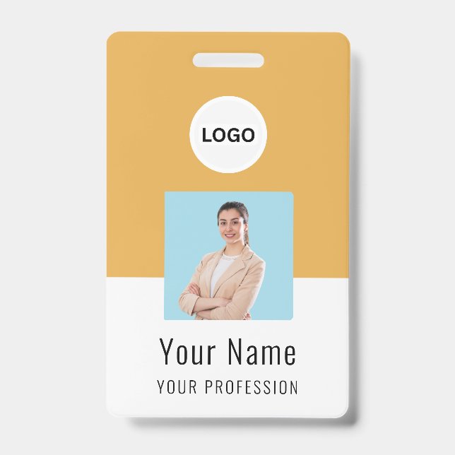 Tarjeta De Identificación Custom Logo ID Card | Personalized Photo & Text (Parte frontal)