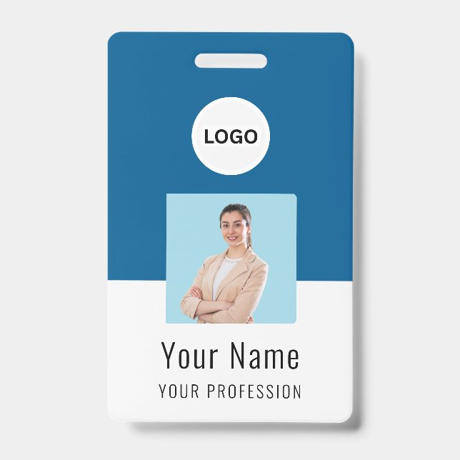 Tarjeta De Identificación Custom Logo ID Card | Personalized Photo & Text (Parte frontal)