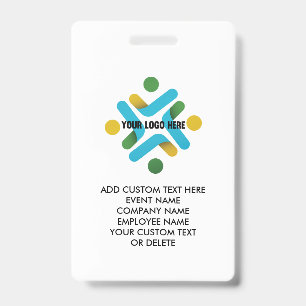 Tarjeta De Identificación Custom Logo y negocio de Custom Text Event Company
