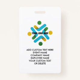 Tarjeta De Identificación Custom Logo y negocio de Custom Text Event Company