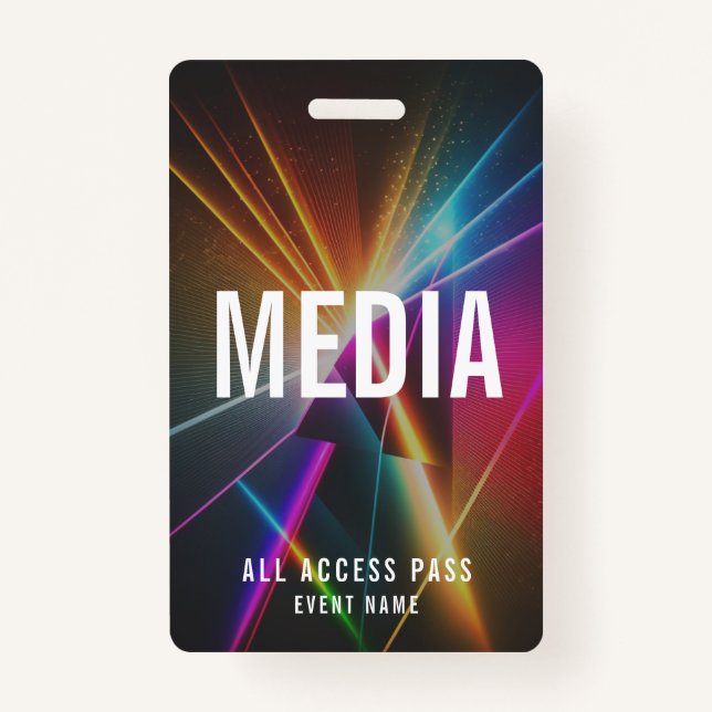 Tarjeta De Identificación Custom Media Event Staff All Access Pass QR Code (Anverso)