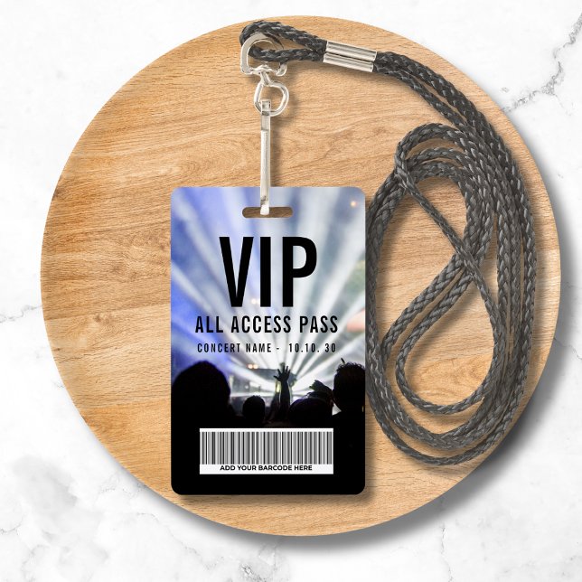 Tarjeta De Identificación Custom Name Barcode VIP All Access Pass Concert (Subido por el creador)