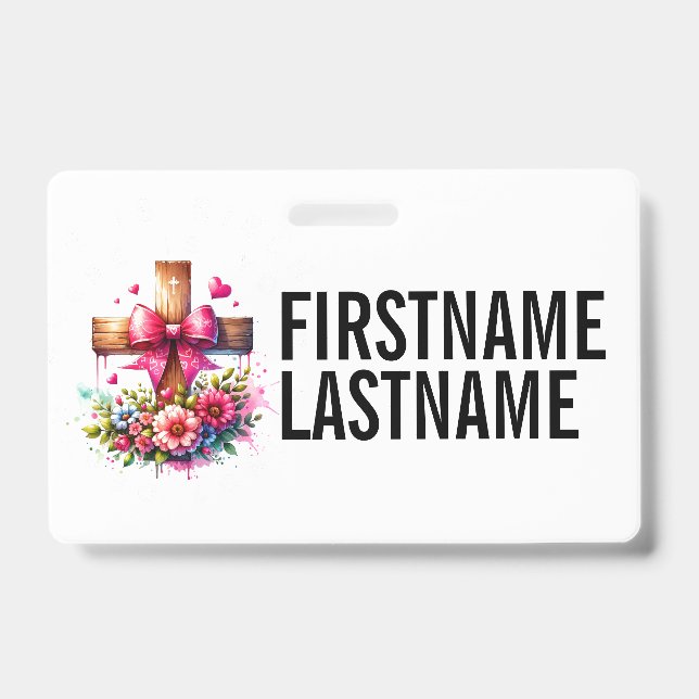 Tarjeta De Identificación CUSTOM NAME CROSS Christian (Anverso)