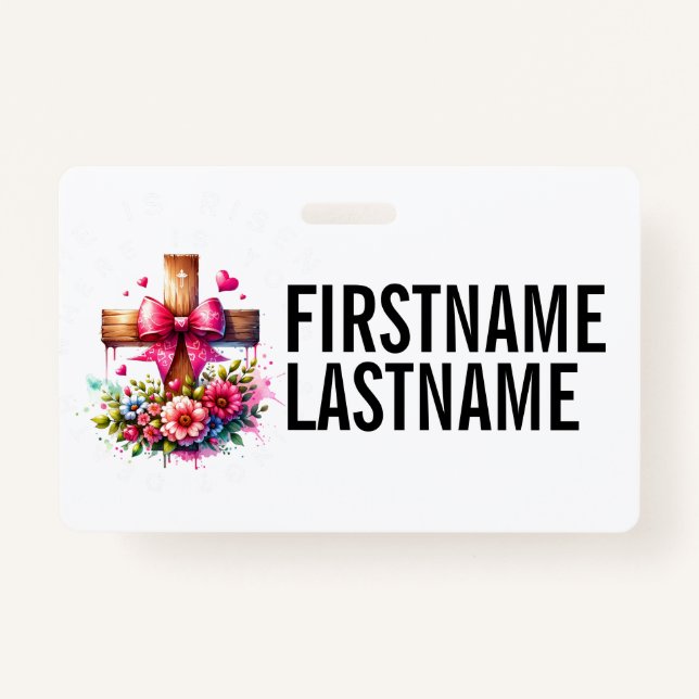 Tarjeta De Identificación CUSTOM NAME CROSS Christian (Anverso)