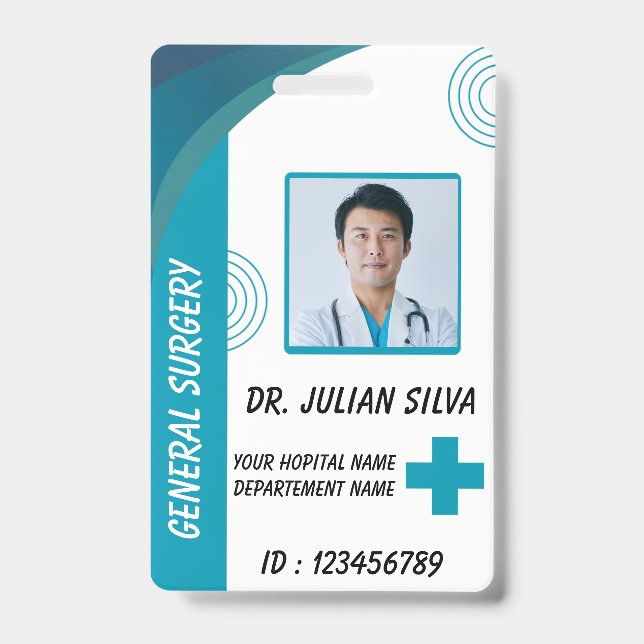 Tarjeta De Identificación Custom Nurse ID Badge for Healthcare Employees (Parte frontal)