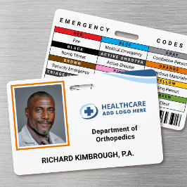 Tarjeta De Identificación Custom PA Hospital Employee Photo ID Badge