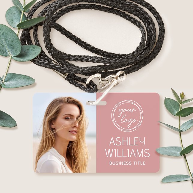 Tarjeta De Identificación Custom Photo Company Logo Name Employee Pink ID (Subido por el creador)