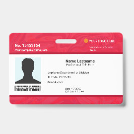 Tarjeta De Identificación Custom Red Employee ID Identification Photo Bar