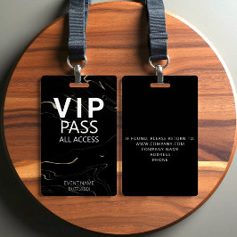 Tarjeta De Identificación Custom VIP All Access Event Marbling Dark Badge