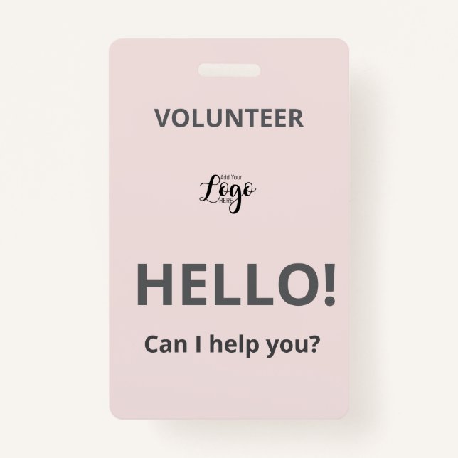 Tarjeta De Identificación Custom Volunteer - Blush pass charity logo lanyard (Anverso)