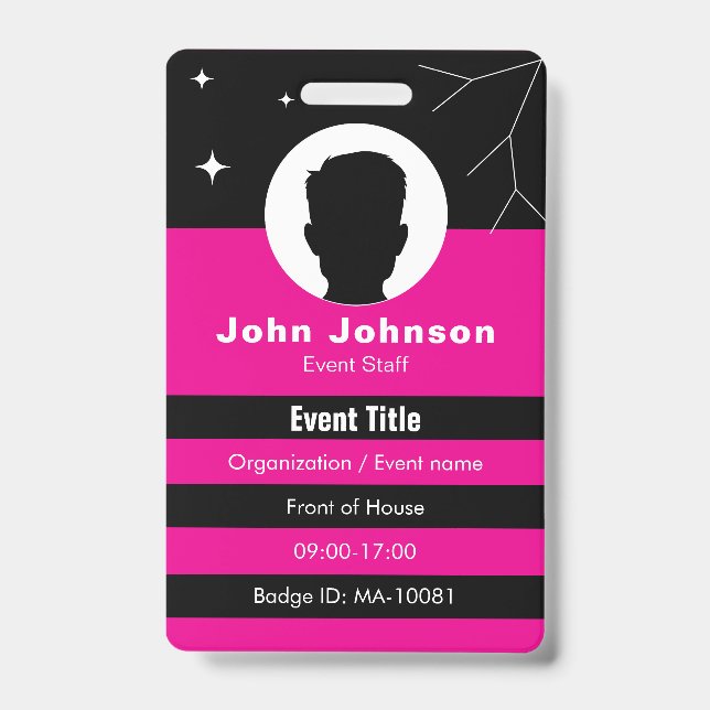 Tarjeta De Identificación Customizable event badge ID (Parte frontal)