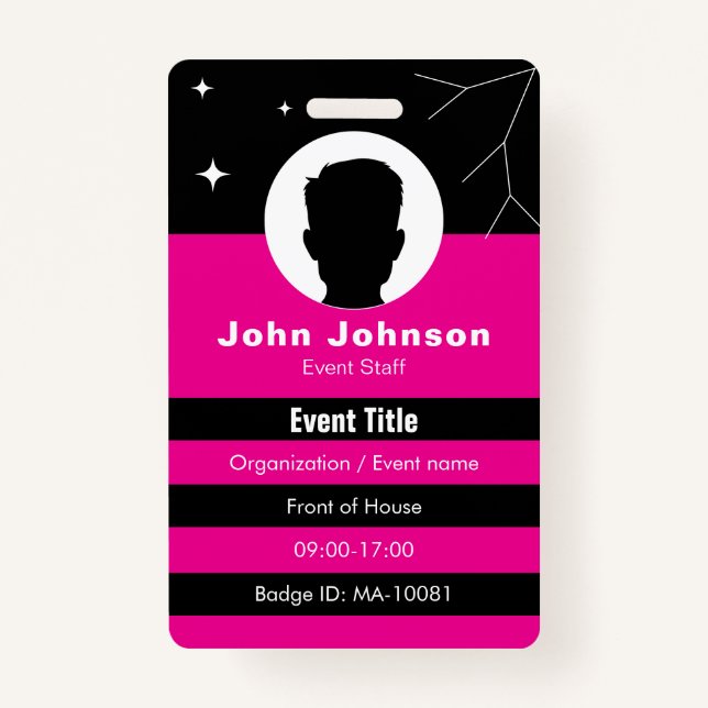 Tarjeta De Identificación Customizable event badge ID (Anverso)