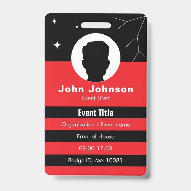 Tarjeta De Identificación Customizable event badge ID (Parte frontal)
