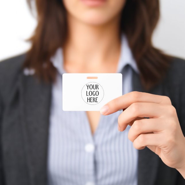 Tarjeta De Identificación Customize Your Black White company logo (Presentado)