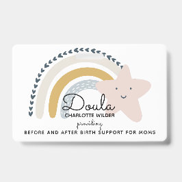 Tarjeta De Identificación Cute acuarela Rainbow Doula Biration Services ID