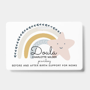 Tarjeta De Identificación Cute acuarela Rainbow Doula Biration Services ID