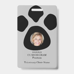 Tarjeta De Identificación Cute Clinica Veterinaria Insignia de Identificació