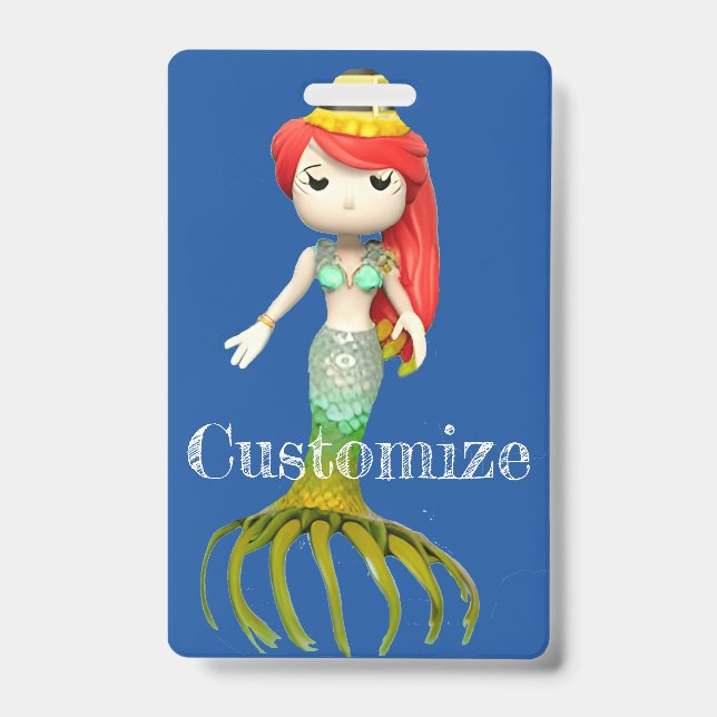 Tarjeta De Identificación Cute Creepy Mermaid Bruja Thunder_Cove  (Parte frontal)
