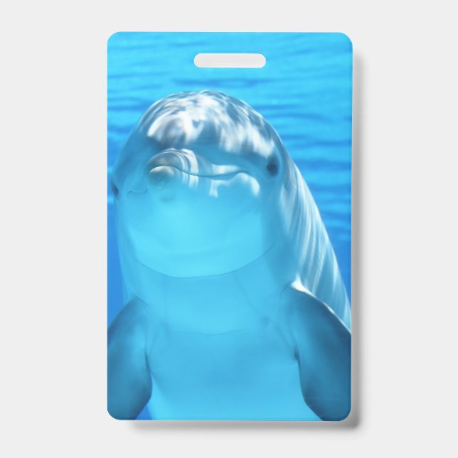 Tarjeta De Identificación Cute delfín animal marino en el mar azul (Parte frontal)