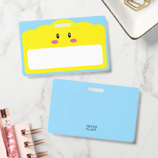 Tarjeta De Identificación Cute Kawaii Etiqueta De Nombre De Escuela Primaria
