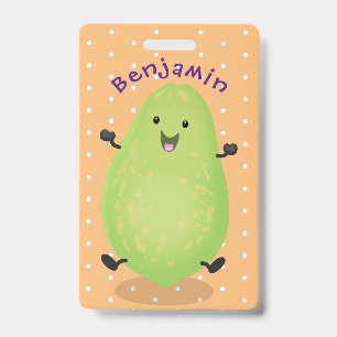 Tarjeta De Identificación Cute kawaii papaya paw personalizado ilustracion