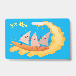 Tarjeta De Identificación Cute nachos chips de maíz surf cartoon 