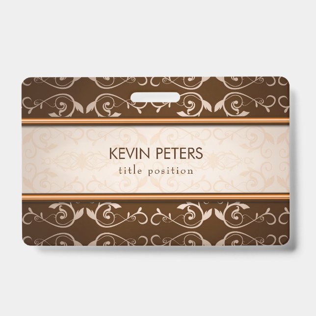 Tarjeta De Identificación Damasco marrón (Parte frontal)