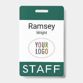 Tarjeta De Identificación Dark Green Staff ID Nombre Badge Reel Clip Lanyard