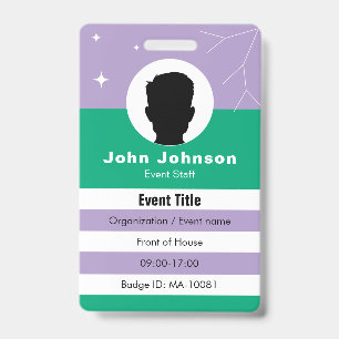 Tarjeta De Identificación Datos de la credencial del evento