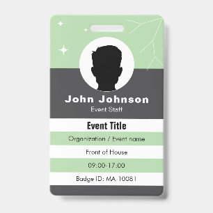 Tarjeta De Identificación Datos de la credencial del evento