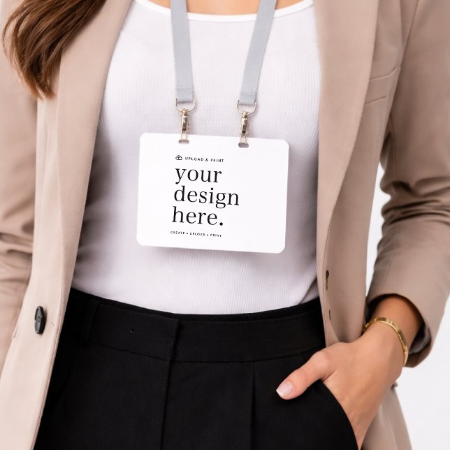 Tarjeta de identificación de 4x5 con placa | Placa (Create, upload, print - a bespoke design badge created in your style, for business or personal use.)