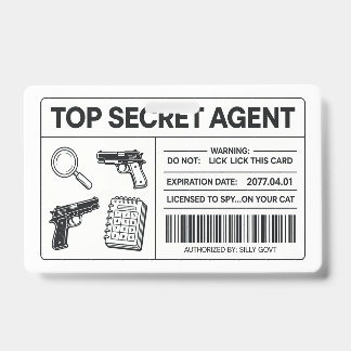 Tarjeta de identificación de agente secreto person