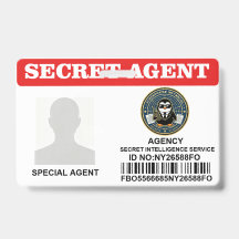 Tarjeta de identificación de agente secreto person