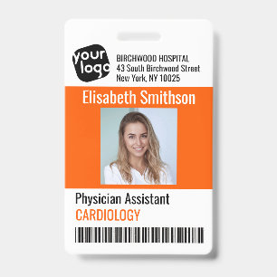 Tarjeta de identificación de asistente de médico p