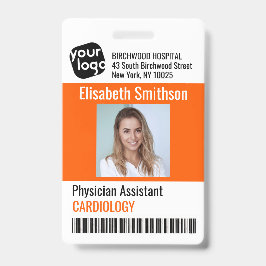 Tarjeta de identificación de asistente de médico p