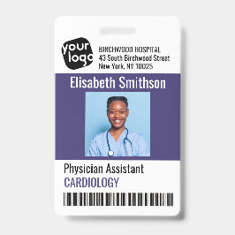 Tarjeta de identificación de asistente de médico p