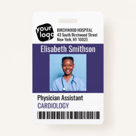 Tarjeta de identificación de asistente de médico p