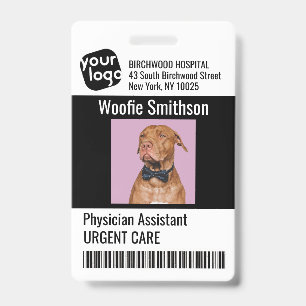 Tarjeta de identificación de asistente médico pers