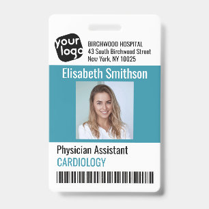 Tarjeta de identificación de asistente médico pers