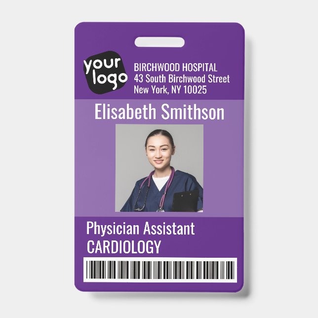 Tarjeta de identificación de asistente médico pers (Parte frontal)