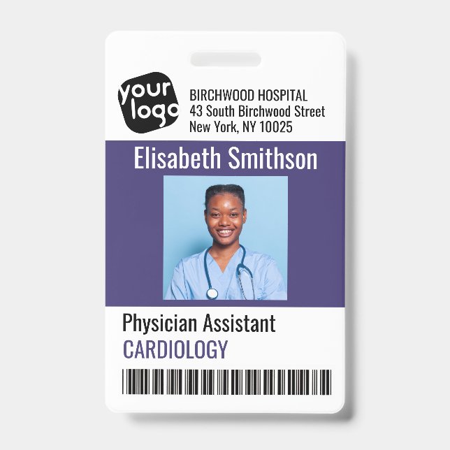 Tarjeta de identificación de asistente médico pers (Parte frontal)