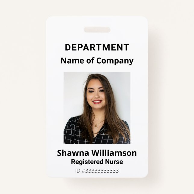 Tarjeta de identificación de código de barras foto (Anverso)